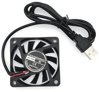 JZK Mini ventilateur DC sans balais 60 x 60 x 10 mm - 5 V CC - 60 mm - 6 cm - Pour boîtier PC et imprimante 3D - Avec câble USB et prise