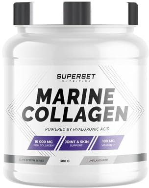 Superset Nutrition - Marine Collagen (300g) - Collagène marin en poudre types I et III - Enrichi en acide hyaluronique et vitamine C - Protège les os & articulations - Neutre
