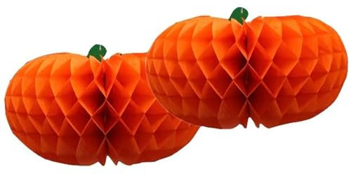 Deauparkoty 2 Stück Kürbis Deko 30cm Herbstdeko aus Papier Pumpkin Kürbisse Herbst Decor Herbstdekoration Garten Tisch Zierkürbisse für Halloween Thanksgiving Fall Decor Aesthetic