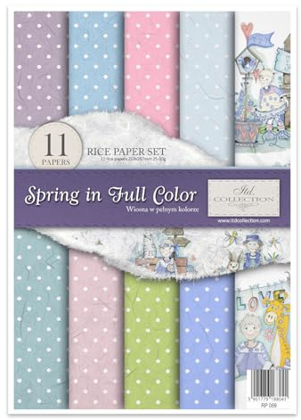 ITD Collection Decoupage papper, vår i full färg, 21 x 30 x 0,15 cm
