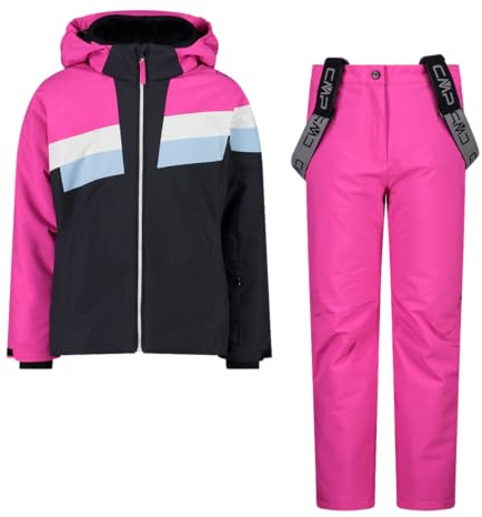 CMP Set Tuta Sci da Bambina in Twill, 34W4815 (Antracite/Fucsia, 152)