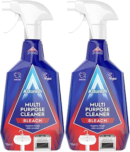 Astonish Multi Purpose Cleaner 750ml Pack of 2 Hygienic Bleach Spray Kitchen Sink Bathroom Stain Remover Disinfectant Cleaning Detergent| (2pack) (1500ml)