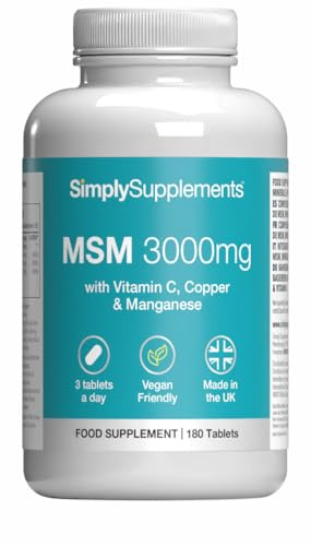 MSM 3,000mg | with Added Vitamin C | Supports Healthy Joints, Skin, and Immune Function | Vegan & Vegetarian Friendly | Made in The UK