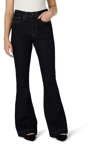 Amazon Essentials Jeans a Vita Alta che Valorizzano le Forme, a Zampa di Elefante, Super Elasticizzati Donna, Risciacquo, 44-46