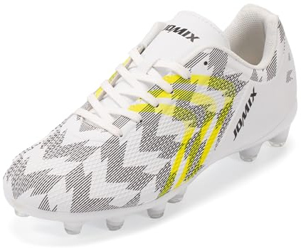 JOMIX Scarpe da Calcetto Calcio Unisex Ragazzi Ragazze Donna – Tacchetti FG per Erba Naturale – Leggere, Resistenti e Antiscivolo WOS250438