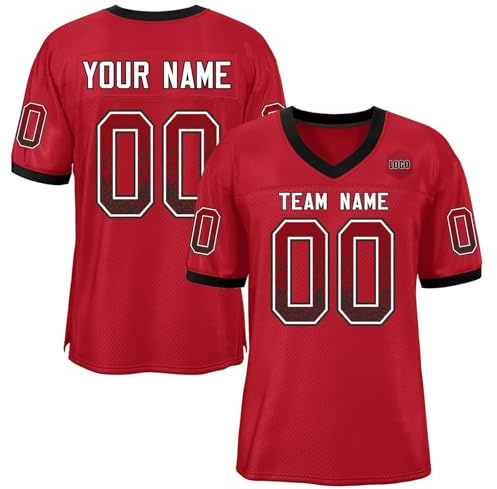 Custom Mens Oversized T-Shirt American Football Style Top Jersey, Breathable Sports T-Shirts Moisture Wicking with Anti-Odour Technology Active Athletic Tops