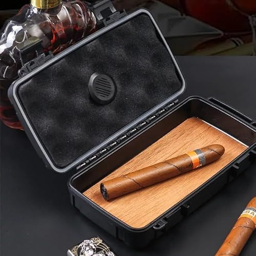 ZZlei2yu-12 Portatile da Viaggio Humidor Portatile da Viaggio for sigari con umidificatore, Scatola Impermeabile con trucioli di Legno di Cedro Scatola da Viaggio