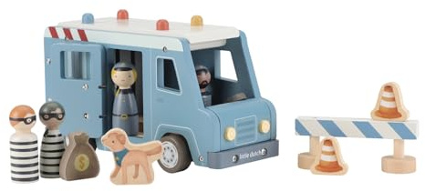 Little Dutch 2541 madera coche policía autobús - azul