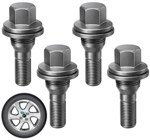 DUSEKI 4 bulloni ruota M12 x 1,25 mm Viti per ruota in acciaio al carbonio per Citroen C2 C3 C4 C5, Peugeot 206 207 208 308 407 1007 2008 3008 5008 OEM 9817024580 545454 54 544 54 54 0567