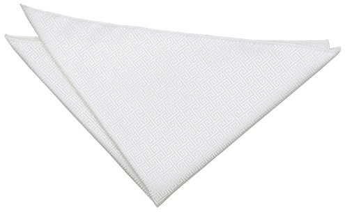 DQT Mens Greek Key Wedding Pocket Square, Handkerchief | Jacquard Fabric, 27 x 27 cm, Smart Suit and Blazer Accessory, Business Wear, Formal Occasions, Groomsmen and Proms