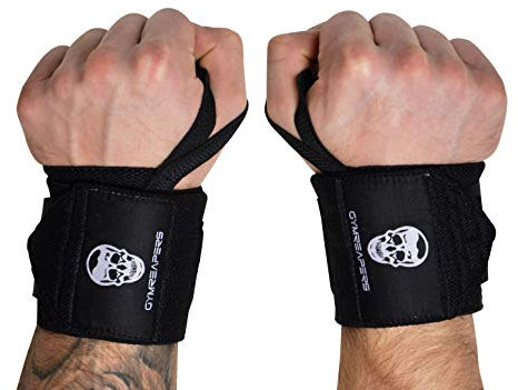 Gymreapers Weightlifting Wrist Wraps (Competition Grade) 18 Professional Quality Wrist Support with Heavy Duty Thumb Loop - Best Wrap for Powerlifting, Strength Training, Bodybuilding