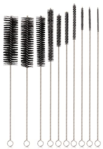 LEBEXY Reinigungsbürsten Flasche Flaschenbürste | Milchschlauchbürste | Nylon Schlauchbürste Set | Flaschen Reiniger für Reagenzgläser/Reinigen/Teekanne/Düse Trinken/Strohhalme, 10 Stück