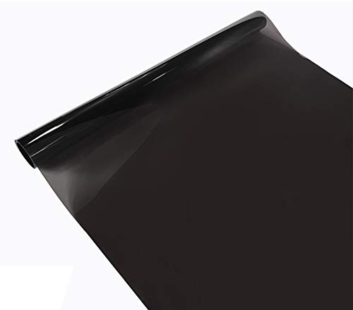 DecoMeister Lámina Adhesiva Tintada para Ventanillas de Coche Vinilo de Tinte para Ventanas Película Autoadhesiva para Cristales Protector Solar Protección de Privacidad En Rollo 50 x 300 cm Negro