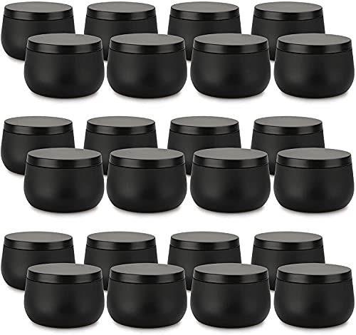 Pots Vides 24 Pièces pour Fabrication de Bougies, Mini Contenants 8oz, Kit DIY, Stockage de Thé Séché, Bonbons, Épices - Idée Cadeau
