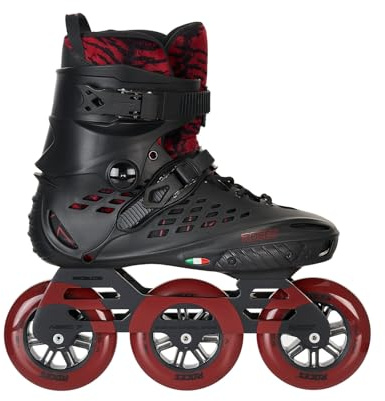 ROCES Men's X35 3X110 TIF Savosin Outdoor Breathable Freestyle Comfortable Inline Skates | Aluminum Upper Micrometric Buckle & Extruded Aluminum Frame | 110mm 85A Wheels, Jurassic Red, 13