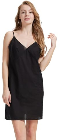 BEAUTELICATE 100% Algodón Combinación de Ropa Interior Vestidos Sexys Camisones de Mujer con Correas Ajustables Enaguas para Vestidos S-3XL （Nergo,S）