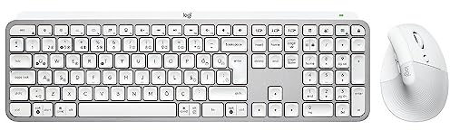 Logitech MX Keys S Clavier sans Fil Rechargeable USB C, Clavier Silencieux, Rétroéclairé Lift Souris Ergonomique Verticale, sans Fil, Bluetooth ou récepteur USB Logi Bolt