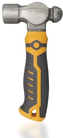 BOOSDEN Marteau à Panne Ronde, 425g, Marteau à Tête Boule, Marteau à Panne à Bille avec des Poignées en Caoutchouc Antidérapant