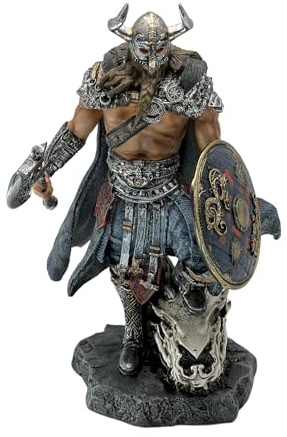 LOOYAR 13 Resin Thor Statue with Dragon for Norse Mythology Decor