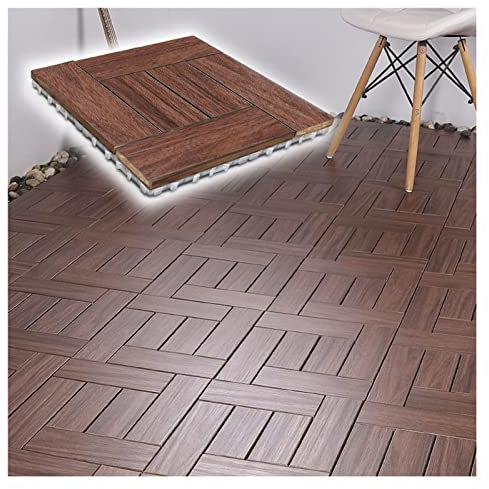 Shower Bath Mat, Balcony Flooring, Interlocking Deck Tiles, Bathroom Openworked Drain Board, Patio Indoor Outdoor Floor Tiles, 11.8 in X 11.8 in (Color : Brown, Size : 4pcs)