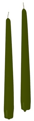 Cereria di Giorgio Risthò Candele Coniche per Candeliere, Cera, Verde Oliva, 2.2 x 25 cm