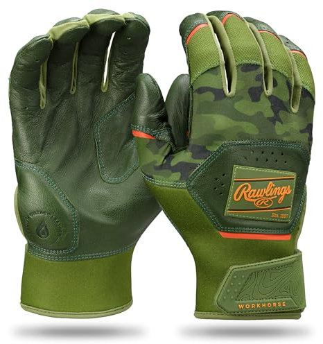 Rawlings Baseball-Schlaghandschuhe für Erwachsene, Militärgrün/Armee-Camouflage, XLRG