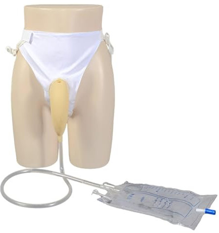 GEDRACKPMYN Catetere Esterno - Raccoglitore di urina in Silicone Riutilizzabile e Confortevole per Uso Domestico con 2 sacche per cateterismo (1000 ml e 2000 ml),Male