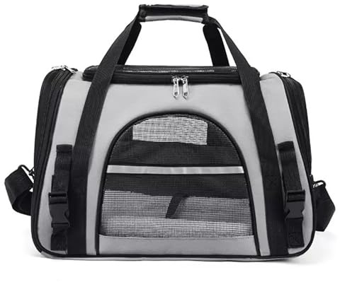 Miawouf Sac Transport Chat,Caisse de Transport Chat avec Bandoulière Réglable, Matelas Confortable Petit Chat, 45cm*28cm*25cm (Small-Medium), jusqu'à 5KG