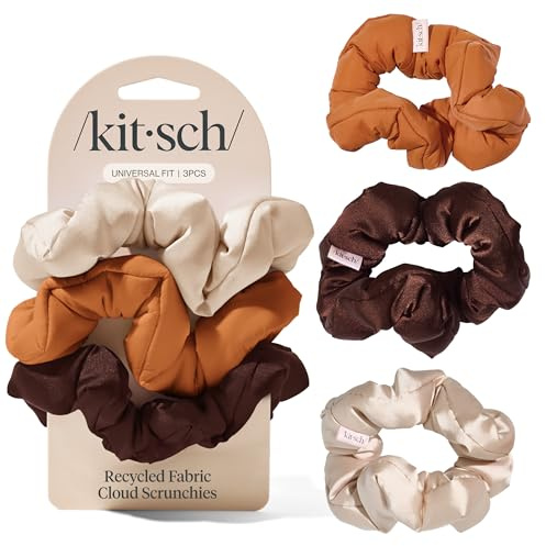Kitsch Satin Scrunchies for Women 3pcs - Sedona | No Crease Hair Ties for Girls, Scrunchies for All Hair Types & Textures, Perfect for Day or Night, Ideal Gifts for Women