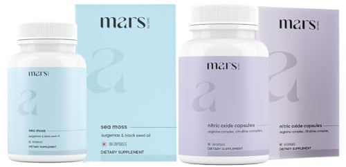 Mars by GHC MaxDrive Combo: Powered by Nitric Oxide & Sea Moss Capsules, L-Arginine Workout Combo