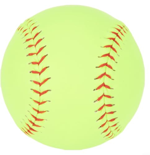 Accarugty Softball 12 Inch Official Size Weight Unmarked Practice Training Ball With Pvc Cover Red Stitching Optic Yellow For Slowpitch Baseball Drills And Games