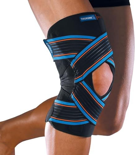 Thuasne Sport - Offene Kniebandage - Instabiles oder schmerzhaftes Knie - Begrenzung des Wärmeverlusts* - Stützindex 3/3 - CE Medizinprodukt - Größe XL