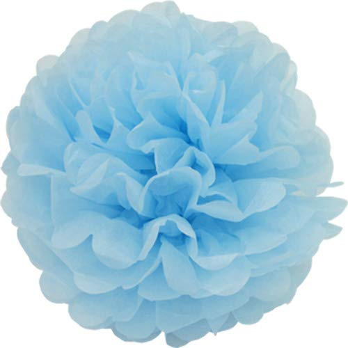 10 papper Pompons 35 cm NYA // PomPoms kam boll sidenpapper pom pom Deko hängande rumsdekor blommor pompon Hellblau 311