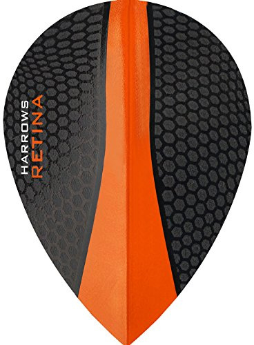 Harrows Retina Dart Flights - 100 Micron - Extra Strong - Pear - 1 Set (3) (Orange)
