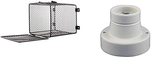 TropicShop Kit complet de protection pour lampe pour terrarium avec panier de protection et câble d'alimentation