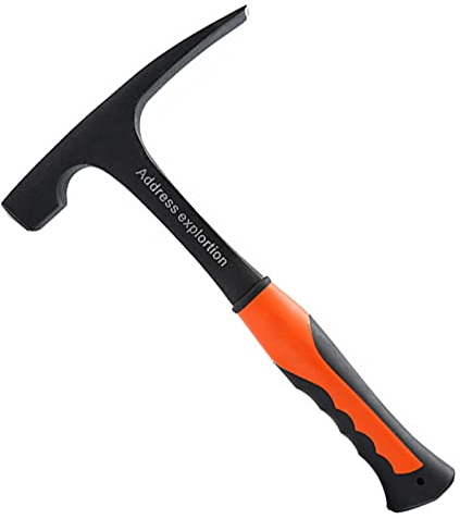 Candeon Maurerhammer, Ziegelhammer Geologenhammer, 846g Geologischer Meißelhammer Doppelkopf-Flachmundhammer, Geologische Hammer Rock Pick Hammer Mit Rutschfestem Griff Für Beton Und Ziegel