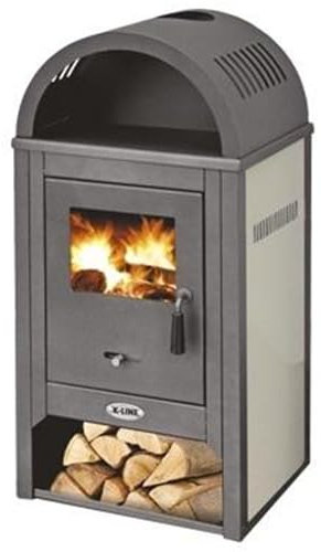 Decorspace Stufa a legna De Lux 10 kW in acciaio verniciato caminetto h 109 cm (Beige)