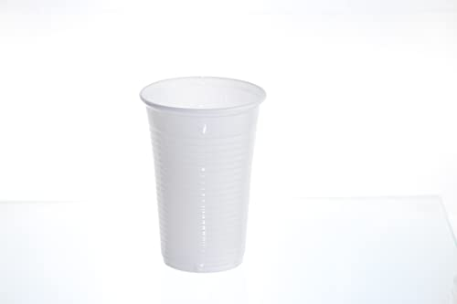Commerline 200 Stück Plastikbecher 0,2L Trinkbecher, Plastik Weiß Becher, Partybecher, Kunststoffbecher, Wasserbecher Ausschankbecher