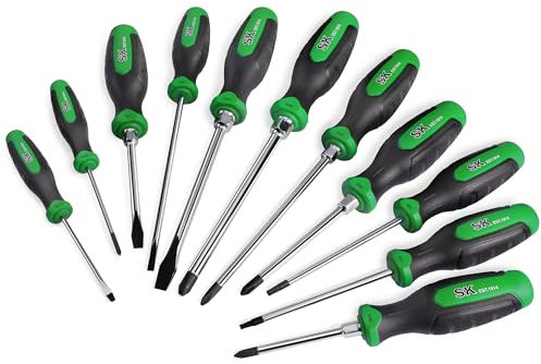SK 11-Piece Magnetic Screwdriver Set, Includes Slotted/Phillip/Star Screwdrivers, S2 Steel, SureGrip Handle