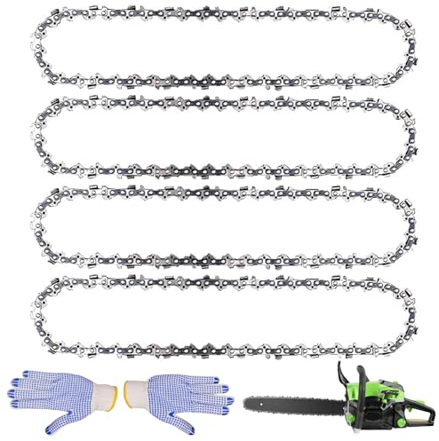 Sporgo Cadena de motosierra: 4 unidades de 35 cm de cadena de sierra de 3/8 pulgadas LP 52 eslabones de 1,3 mm para motosierra, compatible con Dolmar, Husqvarna, Einhell, Bosch, Makita, etc