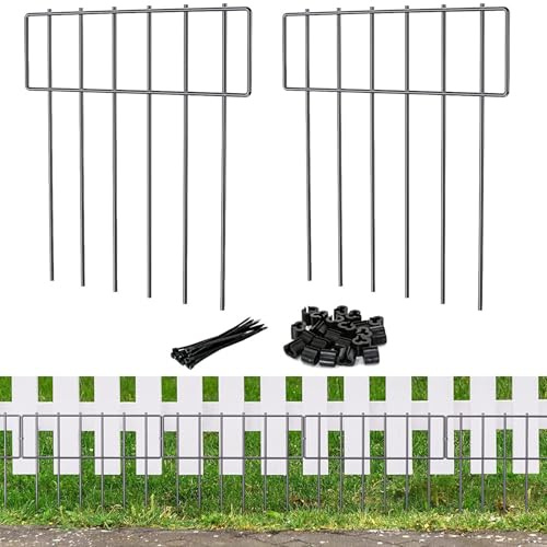 Set di 30 recinti per animali – 33 cm (L) x 43 cm (H) recinzione da giardino senza scavare con 5 cm di distanza tra le punte, piccoli pannelli di recinzione in metallo per animali domestici, cani,