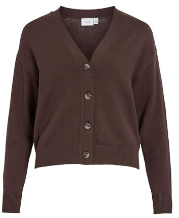 Vila Cardigan Femminile VIRIL Scollo a V, Chicco di caffè, S