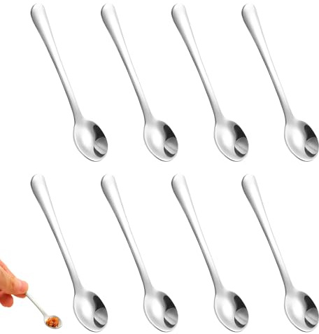 8 Stück Espressolöffel Mini,Kleine Löffel Edelstahl Espresso Löffel Klein 7.5cm Edelstahllöffel Gewürzlöffel Kaffeelöffel Teelöffel Set,für Gewürzgläser Gewürze Joghurt Spices Kaffee Zuckerlöffel