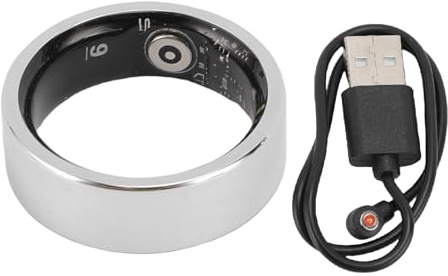 Masyrt Anello di salute intelligente, design con luce delle piume, informazioni sulla salute in tempo reale, prova dell'acqua per uomini e taglie 12 (ID 21,4 mm/0,84 pollici C 67,2 mm)