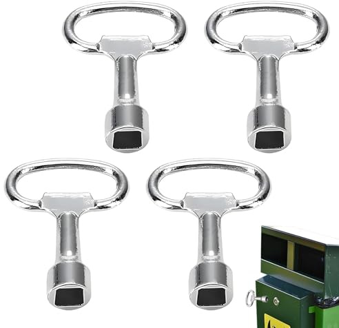 4 stycken fyrkantsnycklar vattenkran, spiknyckel, krannyckel, ventilationsnyckel, värmeventilationsnyckel, för gas, vattenmätare, låda, universalnyckel, ventilationsnyckel