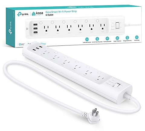 Kasa Smart Plug Power Strip HS300, Surge Protector with 6 Individually Controlled Smart Outlets and 3 USB Ports, Works with Alexa & Google Home, No Hub Required