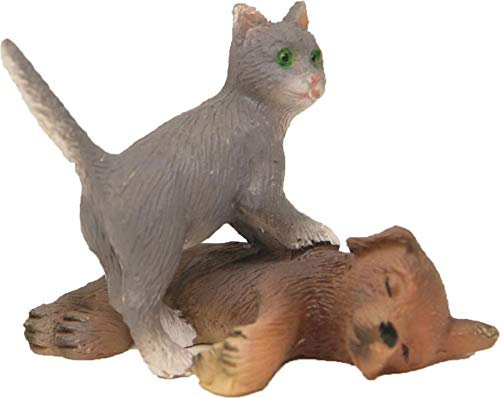 Dekop Krippenzubehör Katze mit Hund, geeignet für 10-13cm Figuren, Höhe ca. 3,1cm (44635097368)