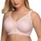 DotVol Women's Full Coverage Minimizer Bra Comfort Wirefree Non Padded Plus Size Everyday Bra(36D, Pink)