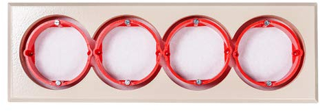 4-er Steckdoseneinsatz incl. Distanzringe, 100x310x25mm