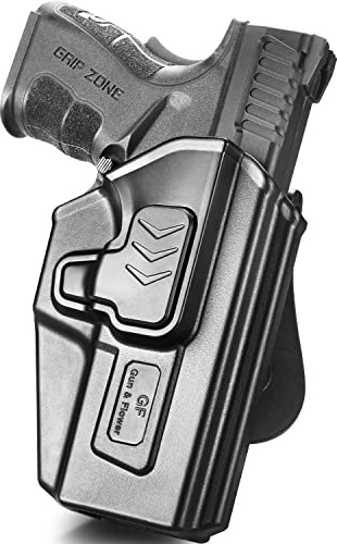 Springfield 45 XD Holster, OWB Holster Fit Springfield XD 4'' Service Model 9MM/.40 S&W/.45 ACP. Outside Waistband Carry Paddle Holster. Adjustable Cant - Right Hand Black